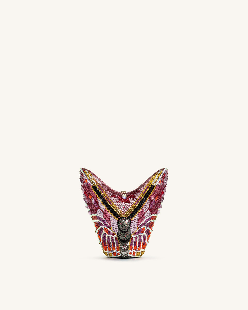 Paisley Crystal Butterfly Clutch - Multicolor