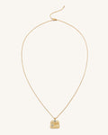 Plantain Fan Pendant Necklace - 18ct Gold Plated & Sea Blue Zircon & Green Nano